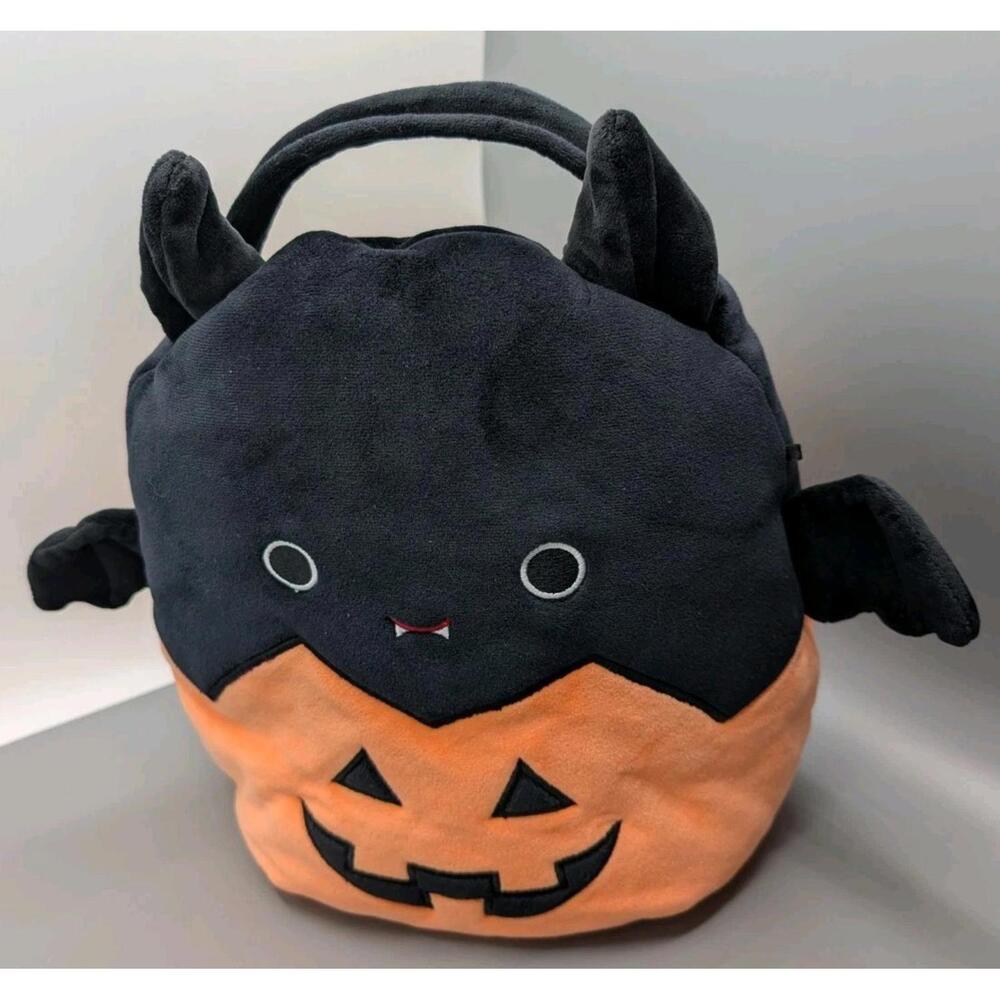 Squishmallows Bat Pumpkin Halloween Plush Trick Or Treat Candy Bag Stuffed 10"